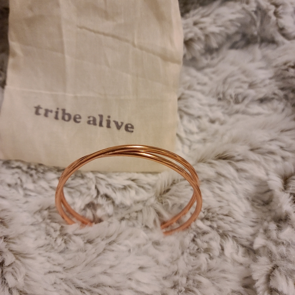 Tribe Alive Rose Gold Criss Cross Cuff (Bracelet)